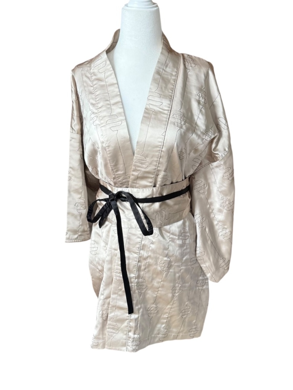 NWT Vintage Victoria Secret Kimono style Robe belted embroidered 90s 00s OS - Picture 4 of 15